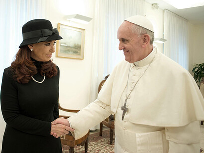 Papst Franziskus mit Argentiniens Präsidentin Cristina Kirchener