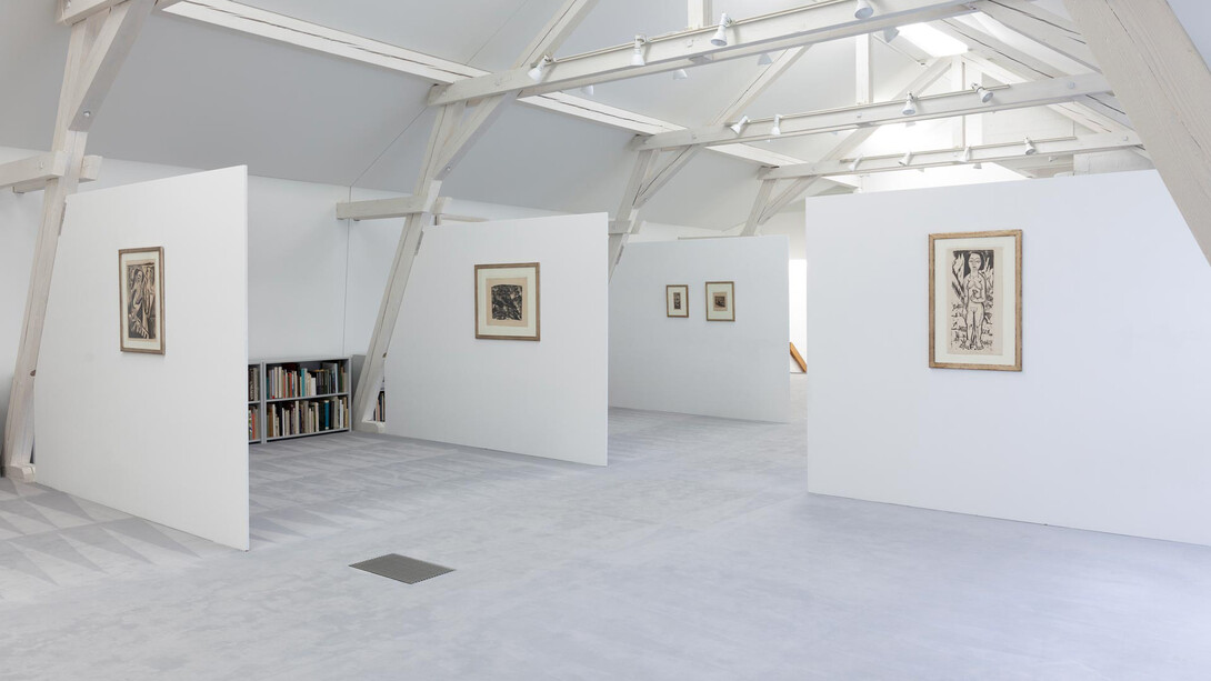 Kirchner and Baselitz, Remix, repetition in the woodcut, exhibition view. Courtesy of Galerie Henze and Ketterer