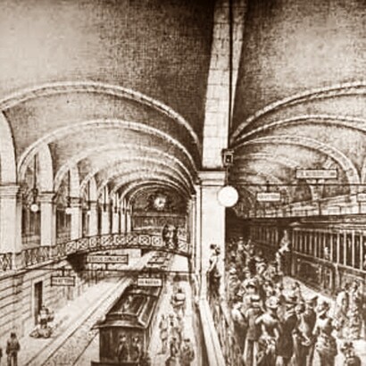 Progetto di Lamont Young per la stazione della metropolitana in Piazza Garibaldi, inizi Novecento, Napoli, Italia