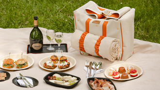 The limited-edition picnic arrives in a hand-crafted bag made in Italy