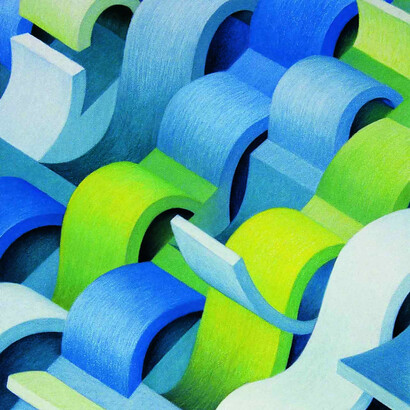 Tsunam #4, pastel on paper - 60 x 50cm - Mark Weighton 1998