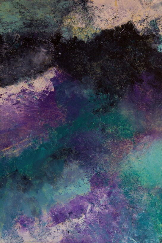 Marina Berra, Nebulosa che gioca a nascondino con le stelle, 2015, tecnica mista su tela, 60x60 cm
