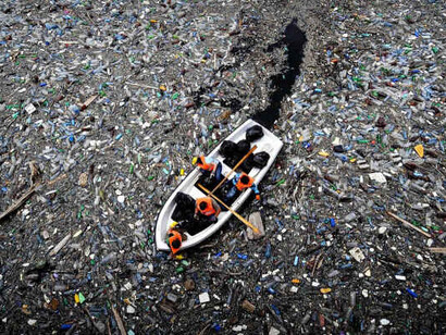 The Great Pacific garbage patch is characterized by exceptionally high relative concentrations of pelagic plastics, chemical sludge and other debris 