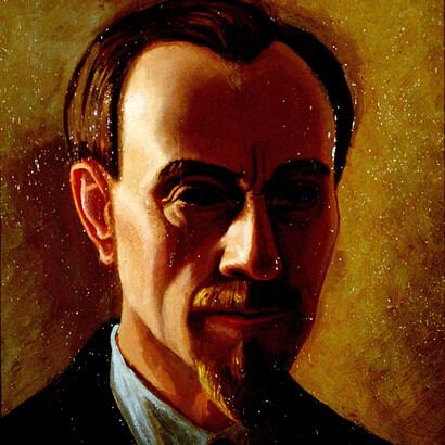 Luigi Russolo, Autoritratto, 1940, olio su tavola, Collezione Comune di Portogruaro  
