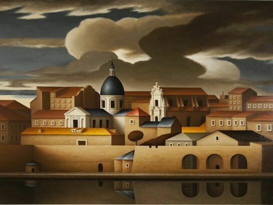 Dubrovnik Harbour 2012, Renny Tait, Oil on linen, 76 x 106.5 cm / 30 x 42 in, AFG 50725