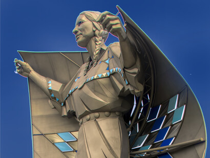 The statue Native American woman called Dignity, represents the Dakota and Lakota people of South Dakota