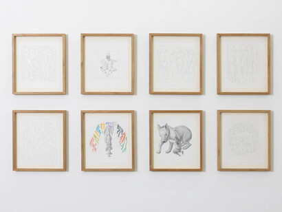 Geoff McFetridge, Training ritual for disappearing, exhibition view. Courtesy of V1 Gallery