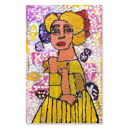 Yang Si Young, Woman in Frick Madson, 72x89cm, mixed media on canvas