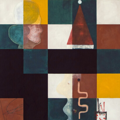 Dave McDermott, The Longest Drawing (detail), 2015
Oil, linen, marine varnish, yarn on panel, 190.5 x 160 cm / 75 x 63 in, © Dave McDermott Courtesy the artist, Brennan & Griffin and Hauser & Wirth
