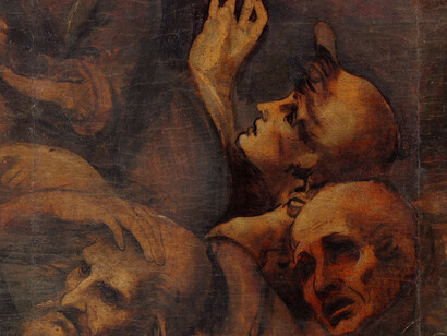 Leonardo, Adorazione dei Magi, Firenze Uffizi, particolare, La disperazione