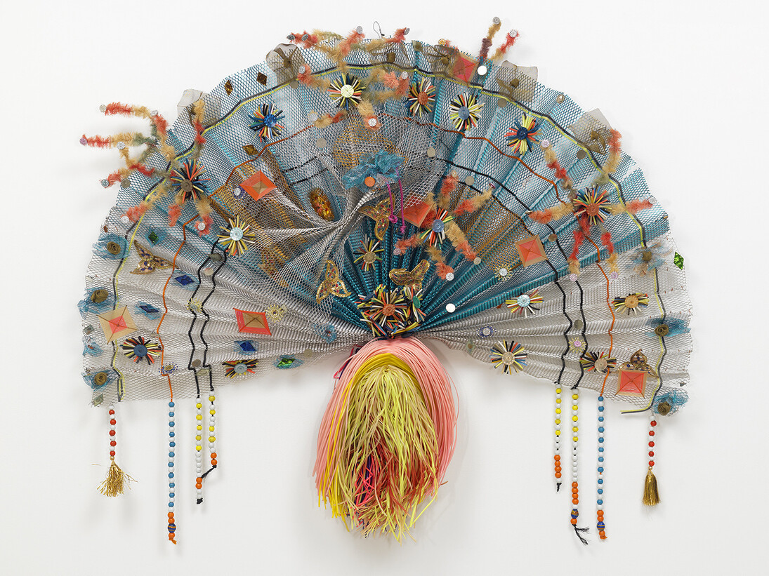 Lynda Benglis, Zanzidae: Peacock Series, 1979, Wire mesh, enamel, glass and plastic, Image: Courtesy the artist and Cheim & Read, New York