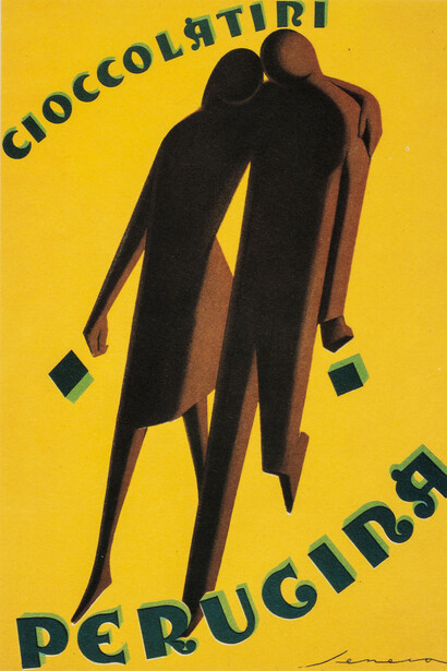 Federico Seneca, manifesto pubblicitario, “Cioccolatini Perugina”, 1928-1929, carta/cromolitografia, 197,5 x 141 cm Museo nazionale Collezione Salce, Treviso. Courtesy of M.A.X. museo