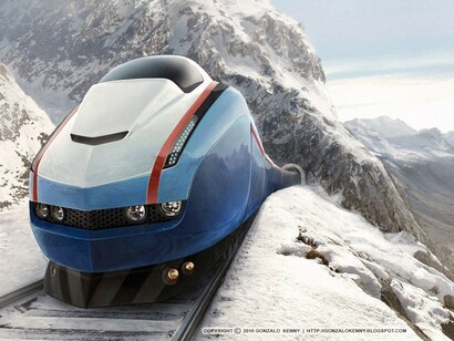 Tren atravesando los Andes