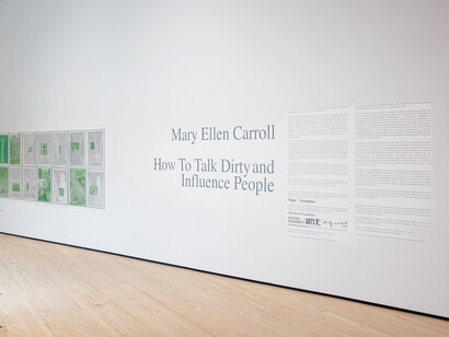 Mary Ellen Carroll, How to talk dirty and influence people, exhibition view. Courtesy of Contemporary Arts Museum