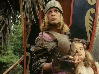 Werner Herzog ofrece una visión de Lope el Tirano Aguirre en su «Aguirre, la ira de Dios», película protagonizada por Klaus Kinski