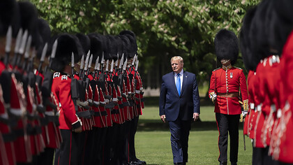 President Donald J. Trump inspects the Guard of Honor during the Official Welcome Ceremony at Buckingham Palace Monday, June 3, 2019 in London
