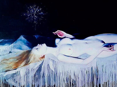 Natacha Ivanova, Premonition 2006, huile sur toile 70 x 200 cm, détail