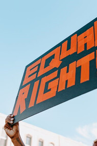 A banner that opened during the demonstrations