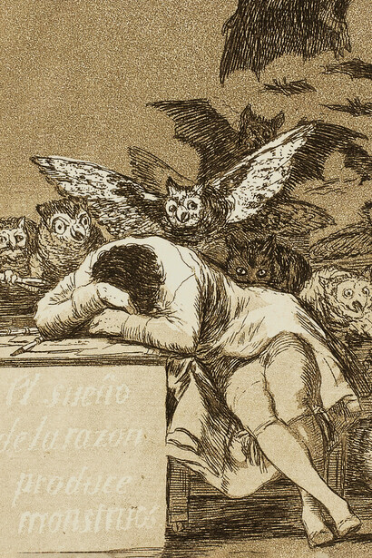 Capricho № 43: El sueño de la razón produce monstruos, Francisco de Goya, parte de la serie Los caprichos