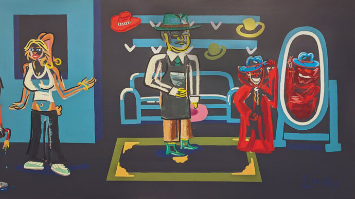 Under 30’s eat free, artwork in exhibition. Courtesy of The Mill Gallery