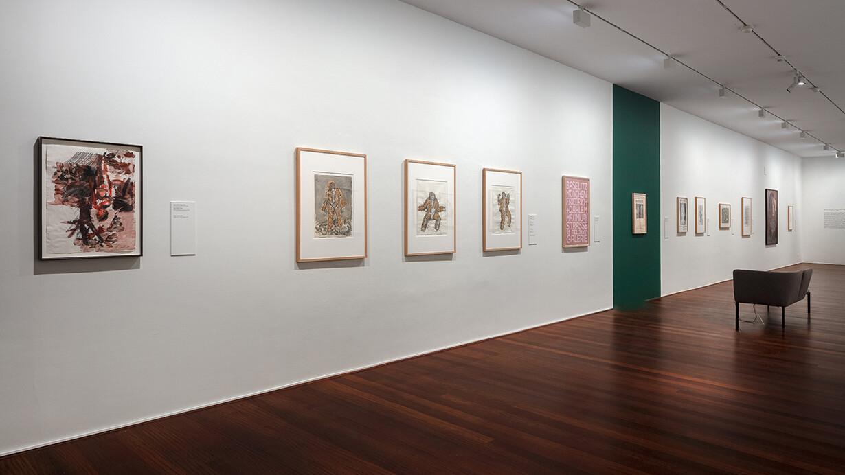 Georg Baselitz, Baselitz manifeste, ausstellungsansicht. Mit freundlicher genehmigung des Museums der Moderne
