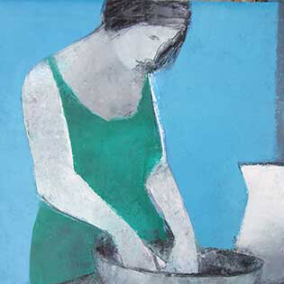 Cormac O'Leary, The Green Dress, Oil on Canvas, 51 x 48.5 cm
