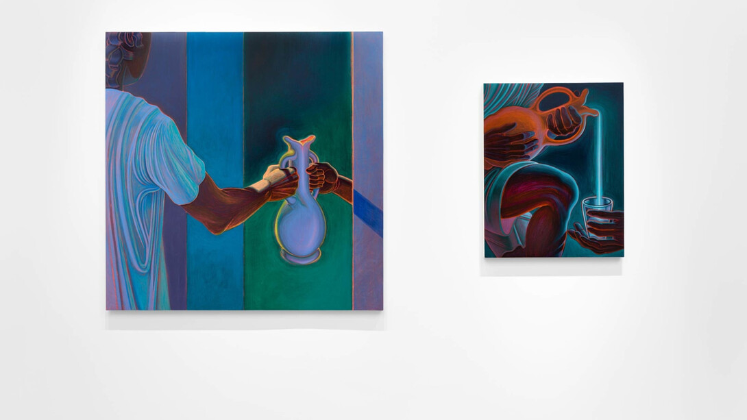 Beneath the Surface, Heidi Bucher, Alex Gardner, Lubaina Himid, Shirazeh Houshiary, Araba Opoku, and Calida Rawles, installation view, photo by Eva Herzog. Courtesy of Lehmann Maupin Gallery London