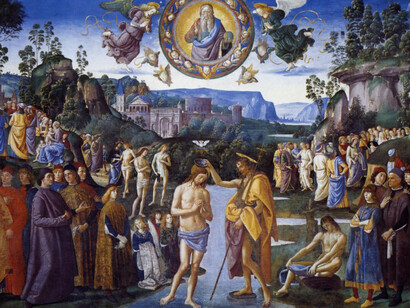 Pietro Perugino, il Battesimo di Cristo