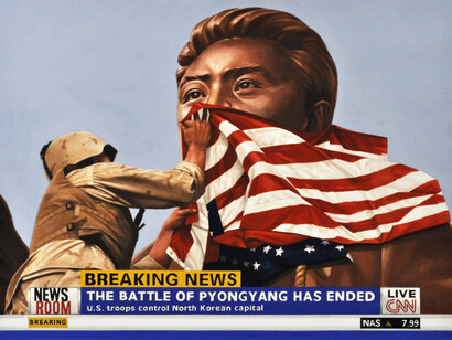 Kepa Garraza (2013), CNN LIVE, August 2013, Gouache on paper, 55 x 72 cm