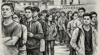 La escena se repite: jóvenes preparados para esperar más que para elegir