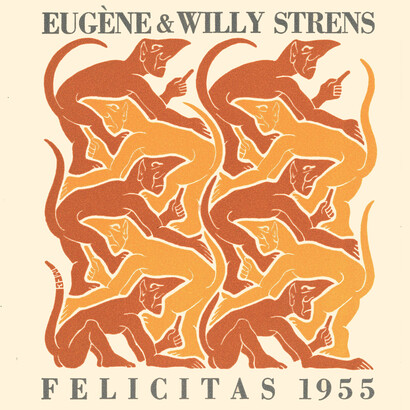 Maurits Cornelis Escher, Fuoco, biglietto di auguri per il 1955, 1952 xilografia in colori giallo e arancione, stampata da due blocchi, con stampa tipografica in grigio 156 x 135 mm Collezione Federico Giudiceandrea. All M.C. Escher works © 2014 The M.C. Escher Company. All rights reserved