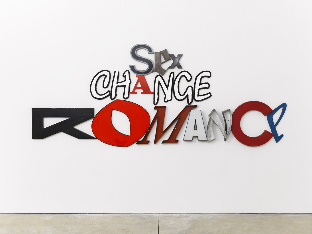 Jack Pierson, Sex Change Romance, 2014, Metal, plastic and wood, 137.2 x 340.4 cm / (54 x 134 in), Photo courtesy Cheim & Read, New York, © the artist