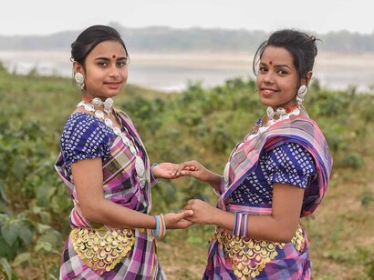 Women dressed for celebration, Bangladesh