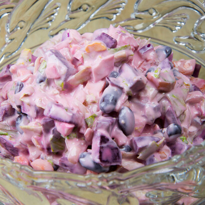 Auntie Effie’s salad (detail). Photo Simon Bunegar
