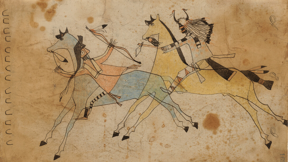 Swift Dog, Swift Dog strikes an enemy, ca. 1880. Courtesy of the Metropolitan Museum of Art