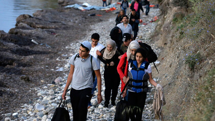 The Migrants arriving in Lesbos