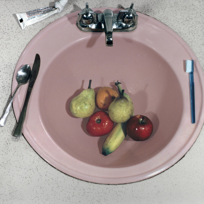 Sandy Skoglund, Pink Sink, from the series Reflections in a Mobile Home, 1977, Courtesy of galleria Paci contemporary (Brescia, IT)
