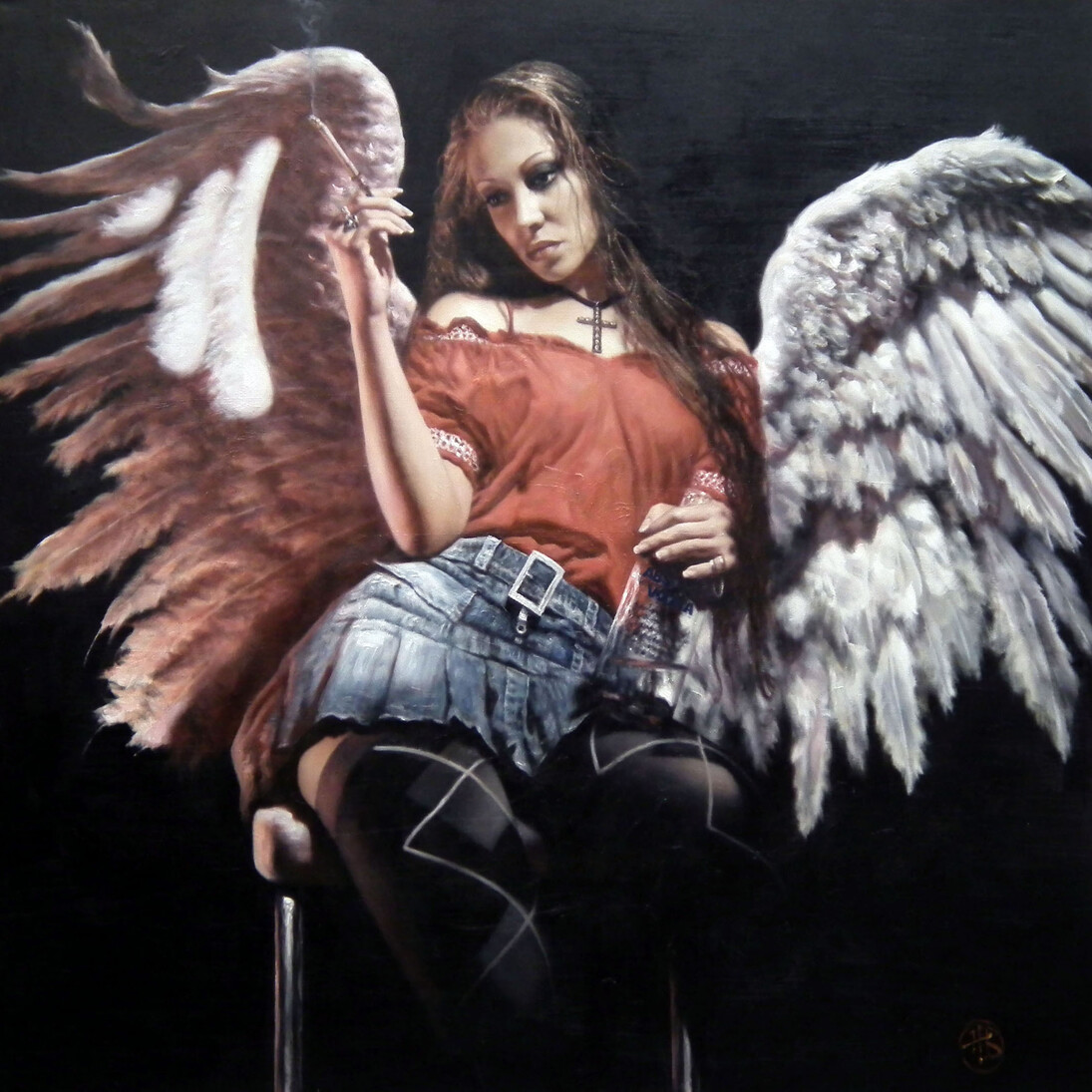 Hamish Blakely, Leave Of Abstinence, Original Oil, 130 cm x 130 cm, Also available as a limited edition canvas on board of 95, 81 cm x 81 cm