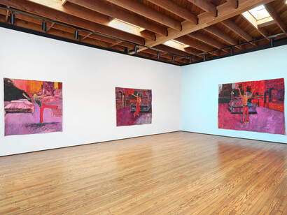 Gerald Jackson, The rooftop paintings at 255 Bowery, exhibition view. Courtesy of Parker Gallery