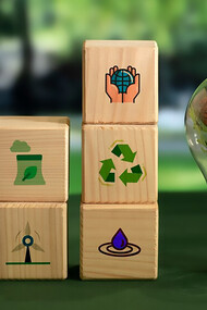 A captivating still life composition highlighting sustainable development goals