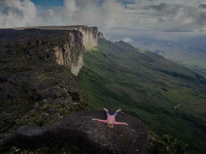 A person reaching the summit of Mount Roraima in Venezuela