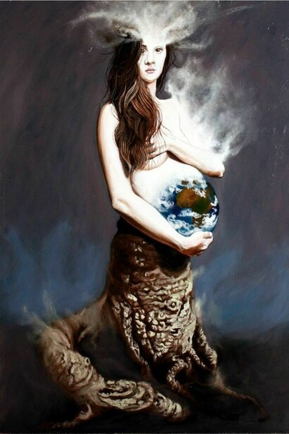 Alessandro Bulgarini, La grande Madre 2. Olio su tavola preparata - cm 50 x 70, 2012.