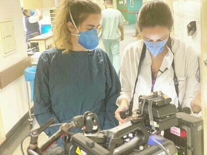 Ana e Helena Petta - em um dos hospitais 