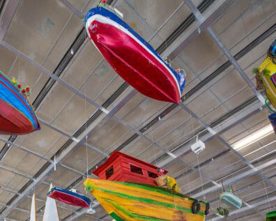 Hew Locke, For Those in Peril on the Sea, 2011. Collection Pérez Art Museum Miami, museum purchase with funds from the Helena Rubinstein Foundation Challenge Grant. Reproduced with the permission of the artist.
Photo by Daniel Azoulay.