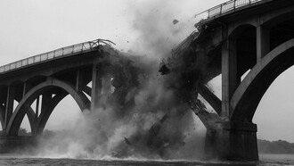 Under the weight of bodies, tanks, and one final lock, the bridge gives way—Trer’s justice made real