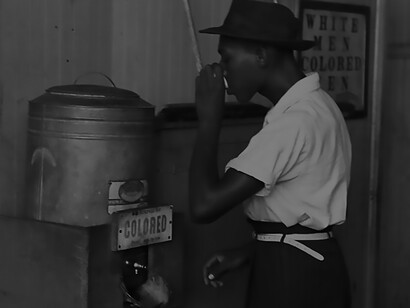 "Colored" drinking fountain; racial segregation in Oklahoma, USA, 1939