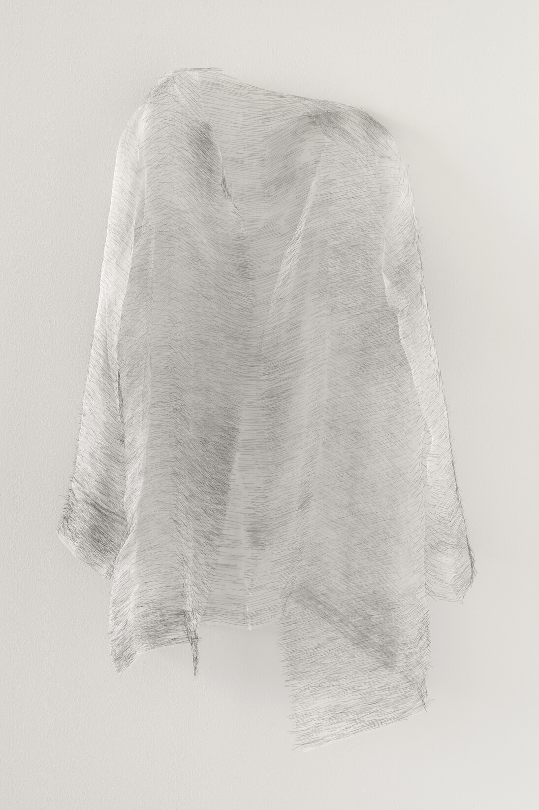 Doris Salcedo, Disremembered I, 2014, Silk thread and sewing needles, 89 x 55 x 16 cm. Collection of Diane and Bruce Halle