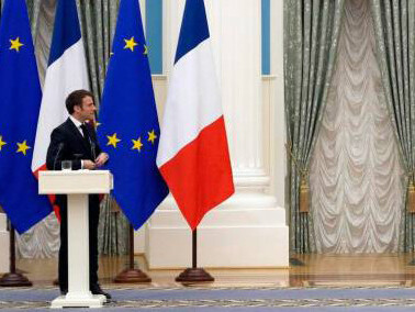 Emmanuel Macron on a visit to Putin