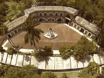 Vista aérea de la Escuela Normal de Ayotzinapa