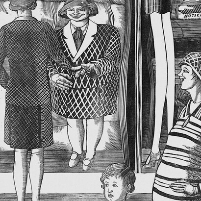 Grabado “Salón de espejos”, Tirzah Garwood 1928